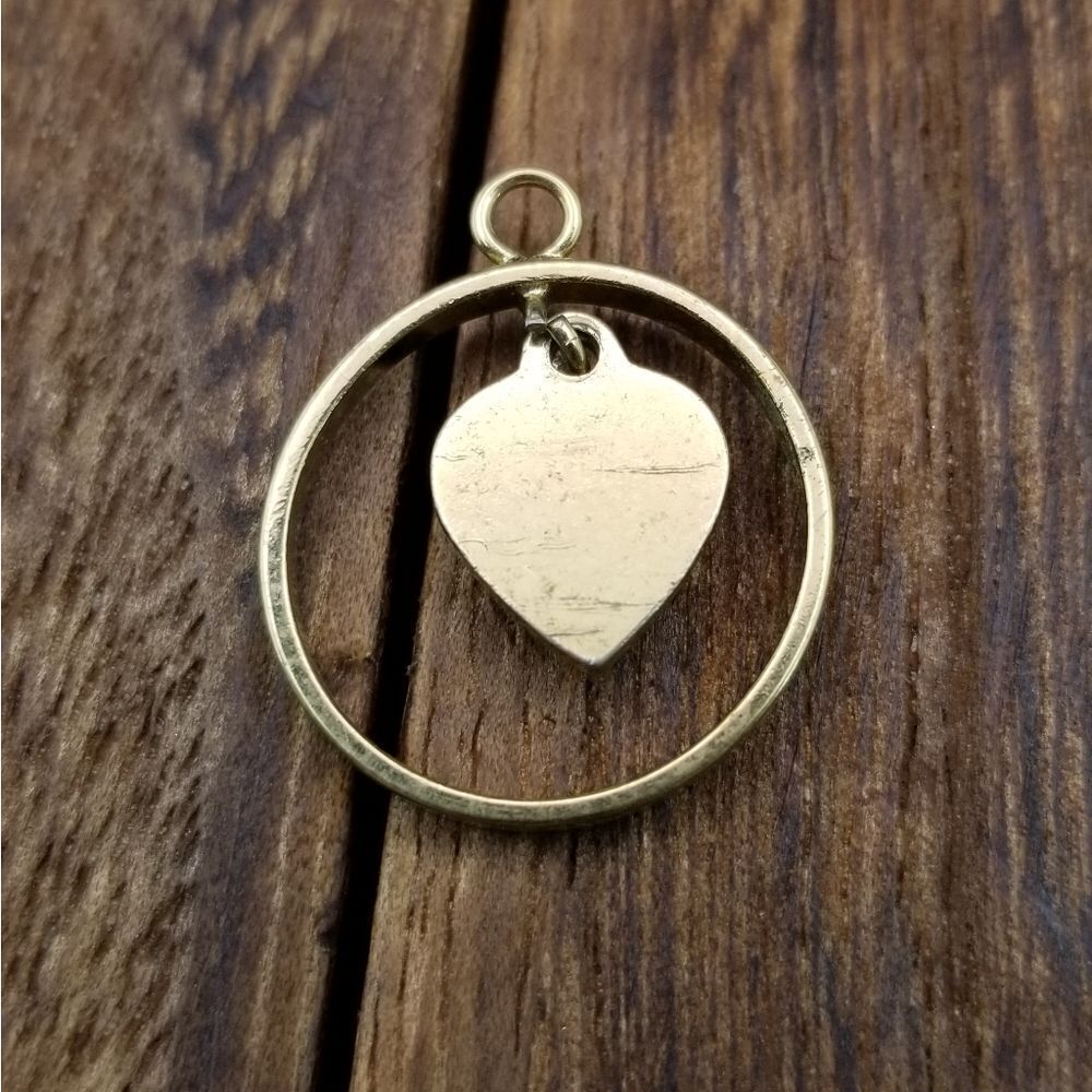 Hippie marble heart charm necklace pendant P229 - Picture 2 of 3